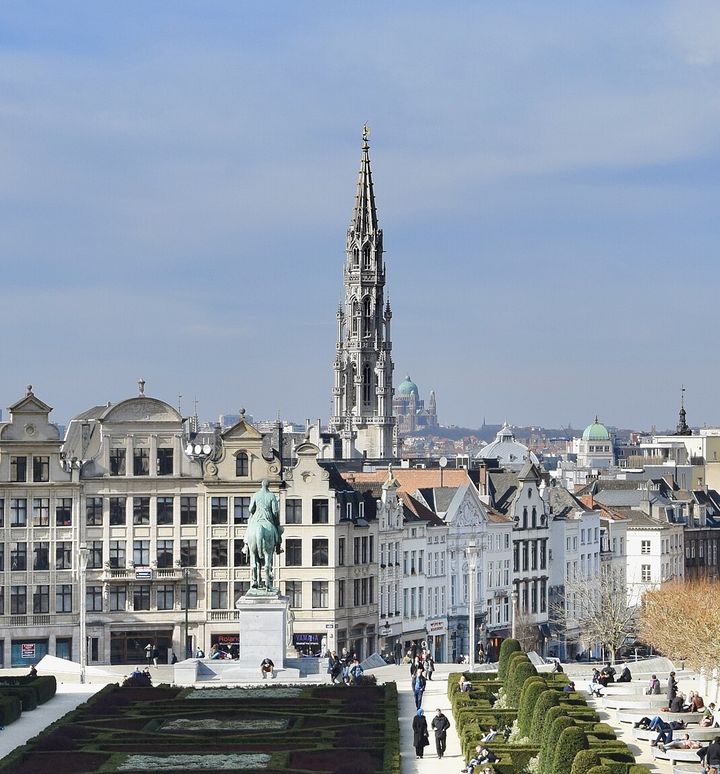 Brussels view from Mont des Arts, Brussels, Belgium (cropped)