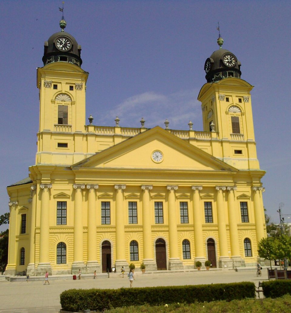 Facade of Great Protestant Church of Debrecen