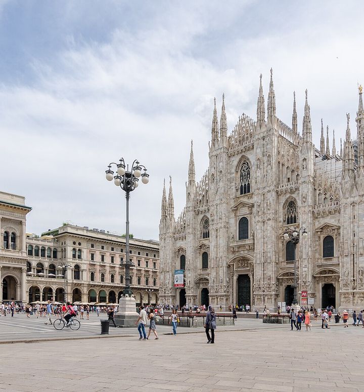 Milano, Duomo with Milan Cathedral and Galleria Vittorio Emanuele II, 2016