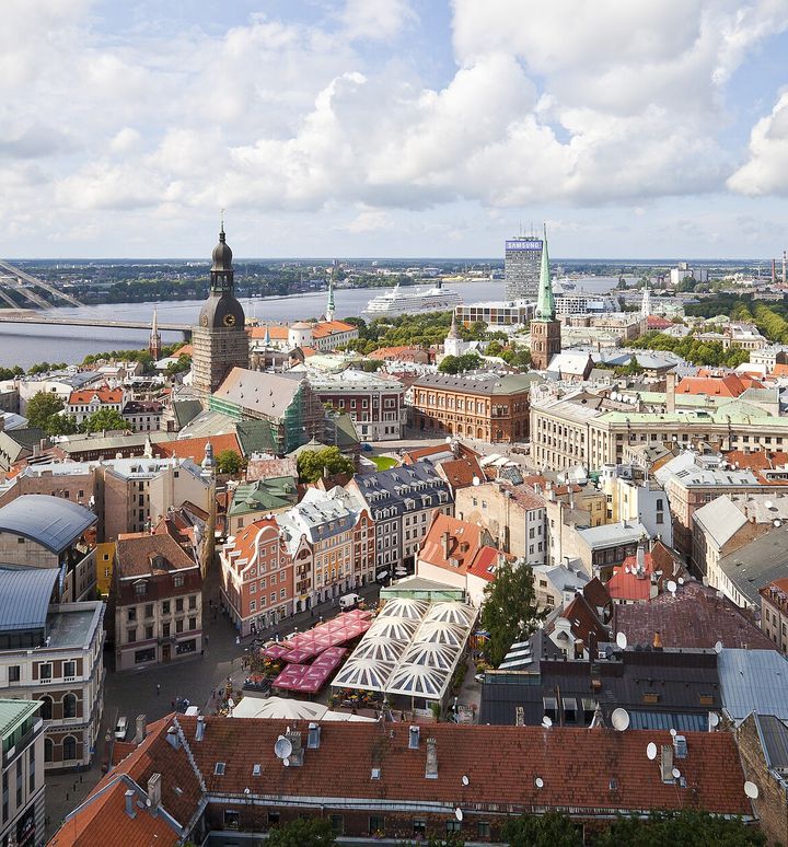 Vistas desde la iglesia de San Pedro, Riga, Letonia, , DD 12
